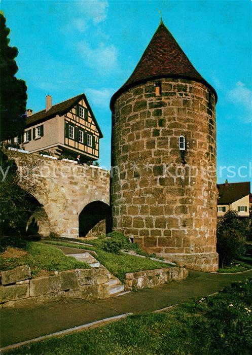 Waldenburg Wuerttemberg Nachtwächterturm an der Schanz mit Lese