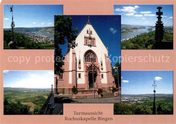 Bingen Rhein Panorama Rheintal Blick vom Turm der Ro