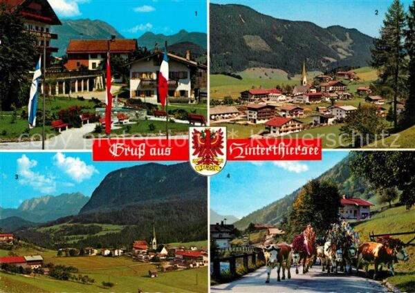 Hinterthiersee Dorfplatz Panorama Kaisergebirge Almabt