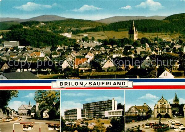 Brilon Ortsansicht mit Kirche Strassenpartie H