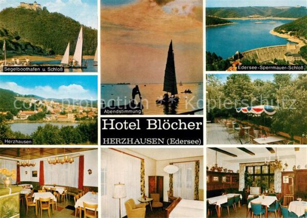 Herzhausen Edersee Hotel Blöcher Segelboothafen Schloss Ab