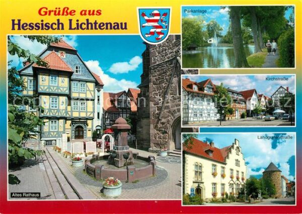Hessisch Lichtenau Altes Rathaus Brunnen Parkanlage Kirchs