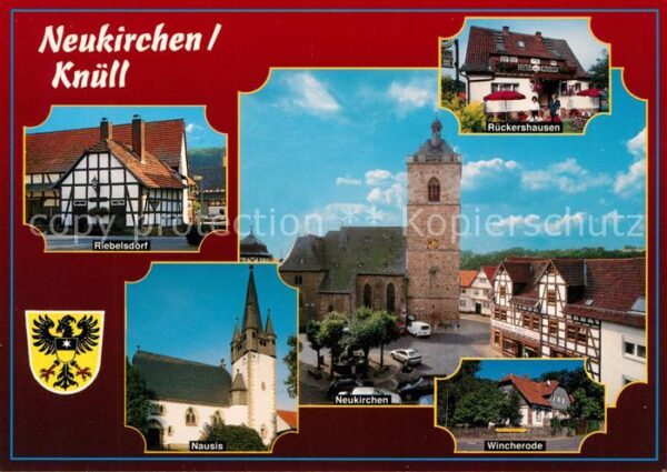 Neukirchen Knuellgebirge Ortsmotiv mit Kirche Riebelsdorf Rücker