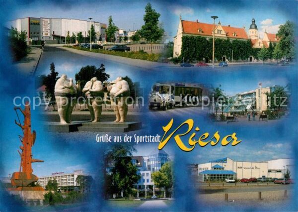 Riesa Sachsen Erdgas Arena Rathaus Skulpturen Stadtba