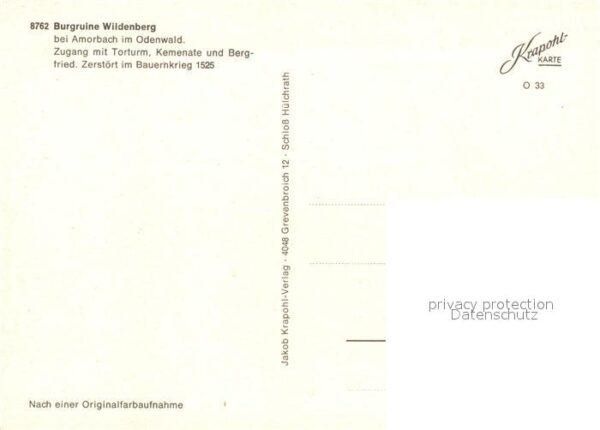 Amorbach Miltenberg Burgruine Wildenberg im Odenwald – Bild 2