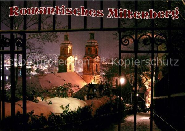 Miltenberg Main Stadtpanorama mit Kirche im Winter Nach