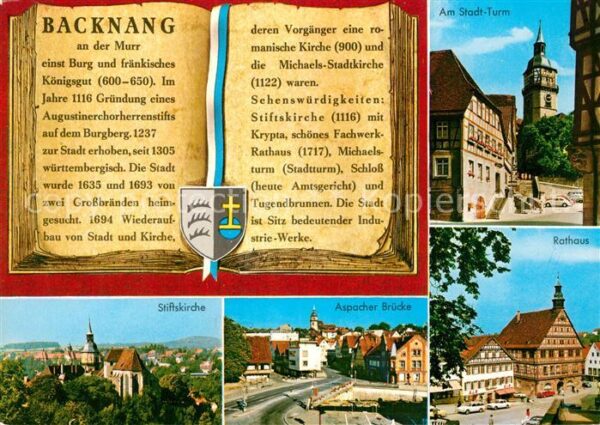 Backnang Stadtturm Rathaus Aspacher Brücke Stift
