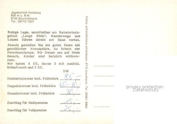 Bischofsheim Rhoen Jagdschloss Holzberg Hotel Restaurant – Bild 2
