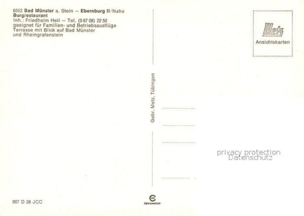 Ebernburg Burgrestaurant Blick auf Bad Münster un – Bild 2