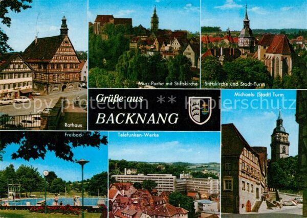 Backnang Stiftskirche Rathaus Michaelsturm