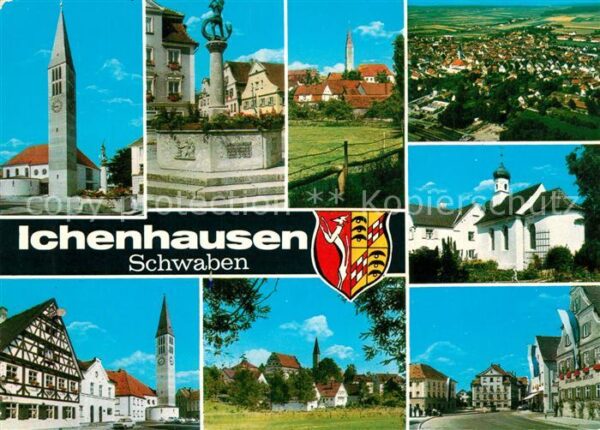 Ichenhausen Kirche Brunnen Panorama Marktplatz Orts