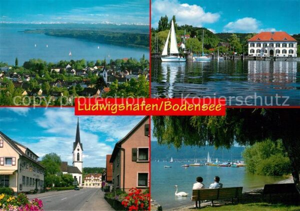 Ludwigshafen Bodensee Fliegeraufnahme Rathaus Kirche Seeparti