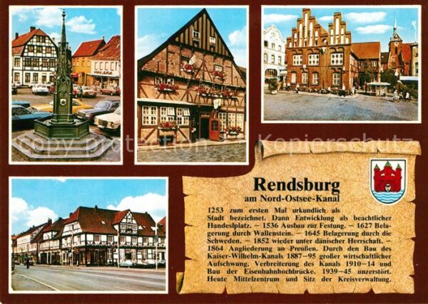 Rendsburg Markt Brunnen Fachwerkhaus Rathaus Stra