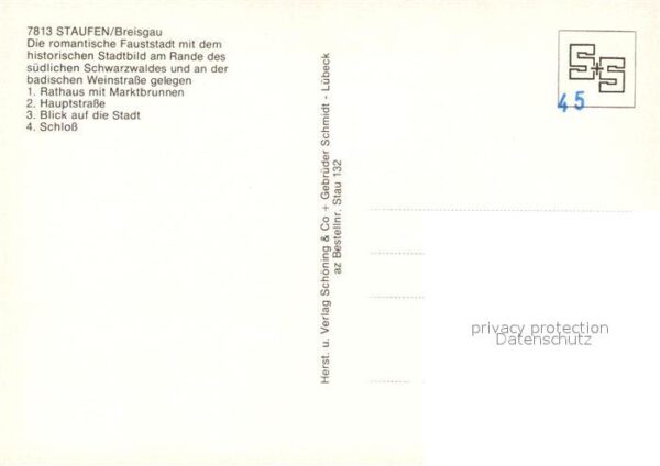 Staufen Breisgau Rathaus mit Marktbrunnen Hauptstrasse B – Bild 2