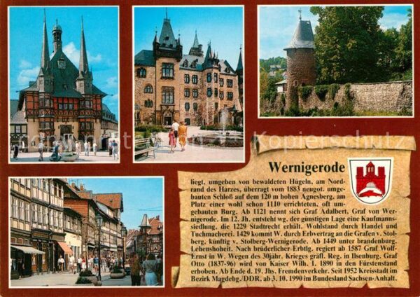 Wernigerode Harz Rathaus Schloss Wallgraben Fussgängerzo
