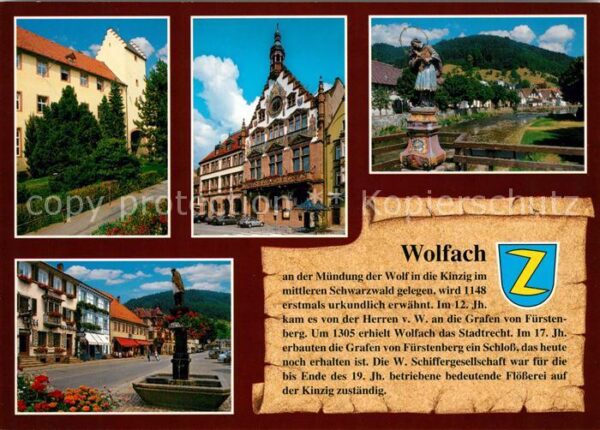 Wolfach Schloss Rathaus St Nepomuk Hauptstr mit