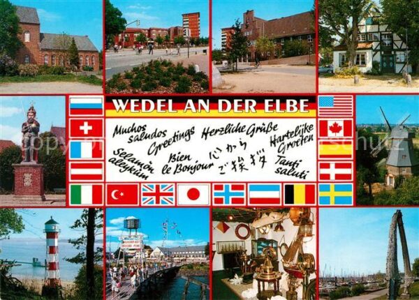 Wedel Pinneberg Ortsansichten Denkmal Mühle Leuchtturm