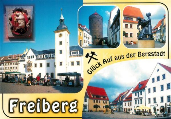 Freiberg Sachsen Obermarkt Rathaus Gerberpassage