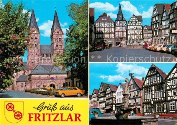 Fritzlar Fachwerk Kirche Brunnen
