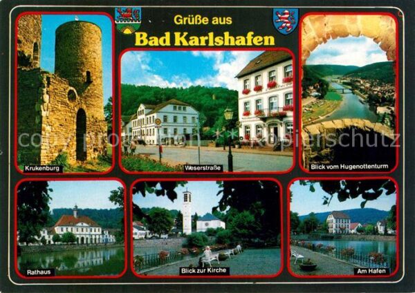 Bad Karlshafen Krukenburg Rathaus Kirche Hafen Hugenot
