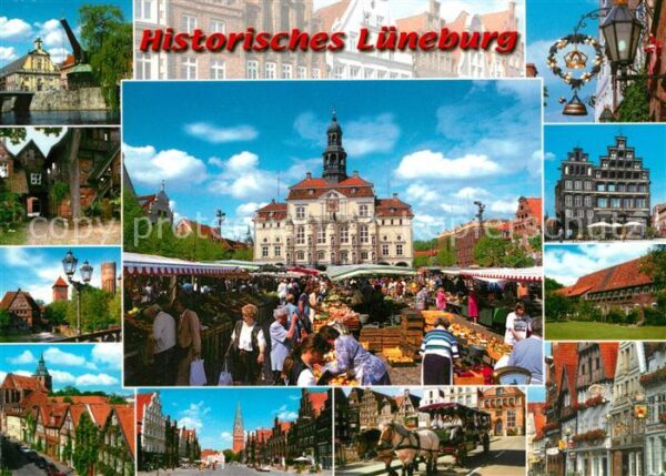 Lueneburg Rathaus Giebelhäuser Markt Kirche