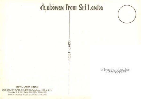 Colombo Ceylon Sri Lanka Hotel Lanka Oberoi – Bild 2