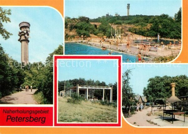 Petersberg Halle Fernsehturm Bergbad Gaststätte Waldsche