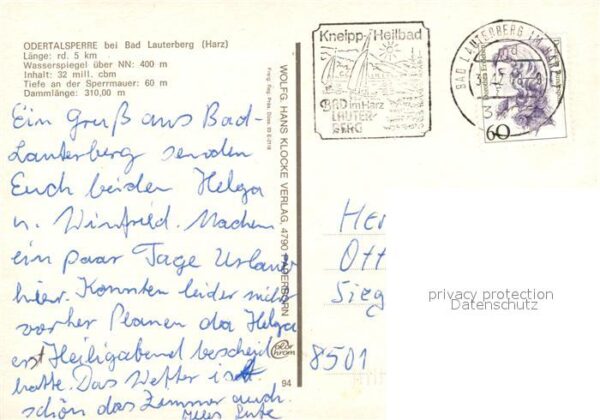 Bad Lauterberg Fliegeraufnahme Odertalsperre – Bild 2