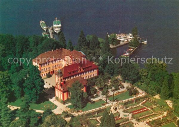 Mainau Fliegeraufnahme Schloss Kirche Rosengar