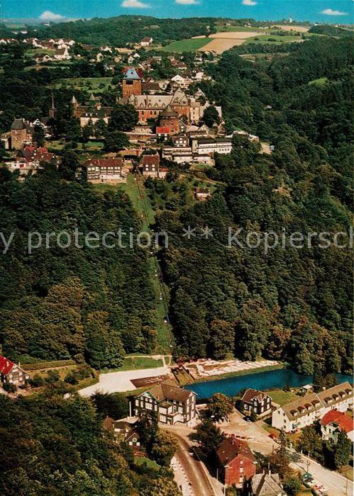 Burg Wupper Fliegeraufnahme Schloss Burg Seilbahn U