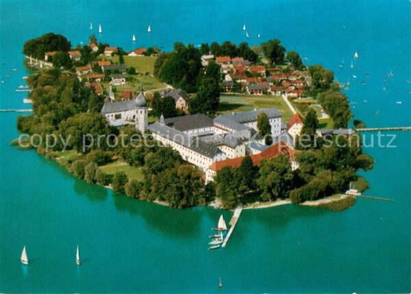 Fraueninsel Chiemsee Fliegeraufnahme Abtei Frauenwörth