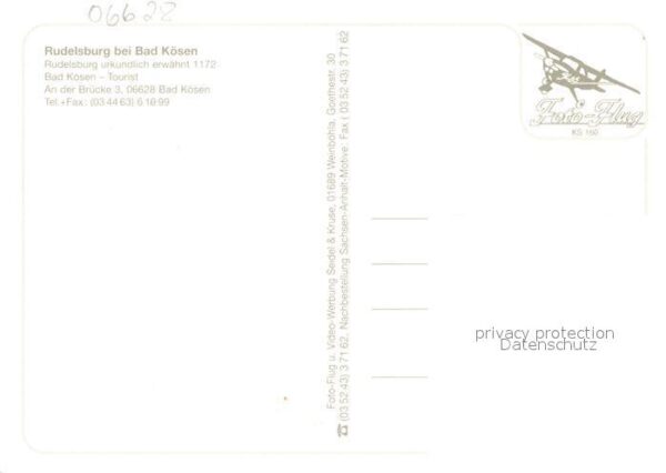 Bad Koesen Rudelsburg 12. Jhdt. Fliegeraufnahme – Bild 2