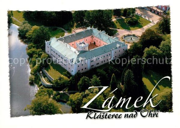 Klasterec nad Ohri Zamek Schloss Fliegeraufnahme