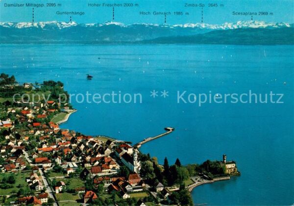 Langenargen Bodensee Blick auf Österreichische und Schweizer