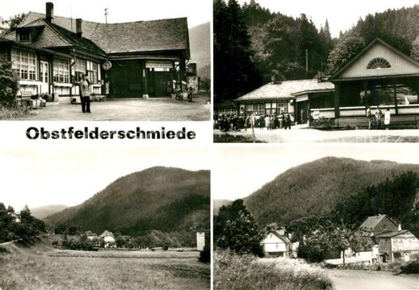 Obstfelderschmiede Bahnhof Teilansicht mit Blick zum Stein