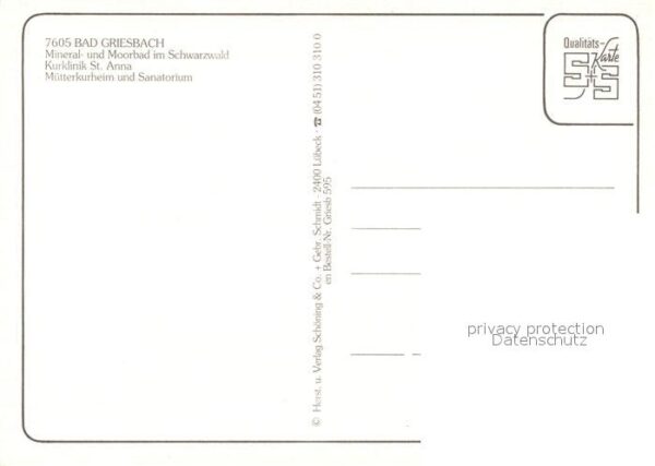 Bad Griesbach Schwarzwald  Kurklinik St Anna Mütterkurheim Sanator – Bild 2