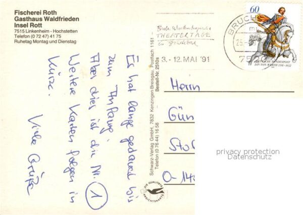 Hochstetten Linkenheim-Hochstetten Fischerei Gasthaus Waldfrieden Insel Ro – Bild 2