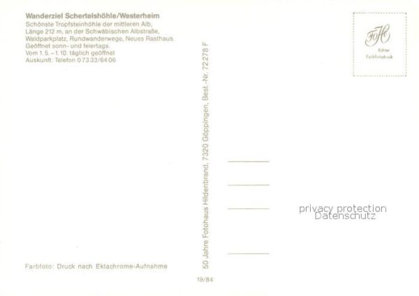 Westerheim Wuerttemberg Wanderziel Schertelshöhle Tropfsteinhöh – Bild 2