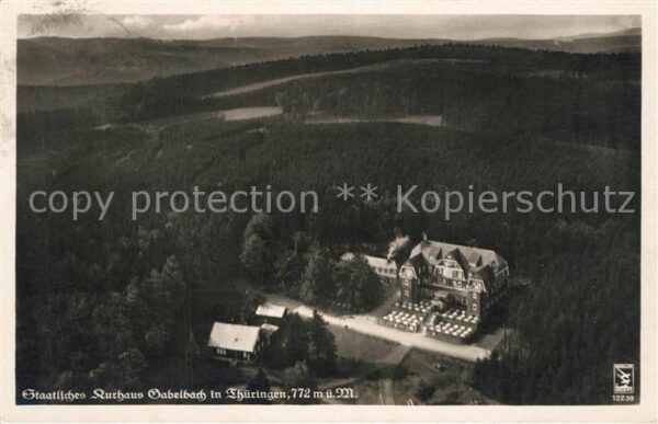 Ilmenau Thueringen Berghotel Kurhaus Gabelbach Fliegeraufn