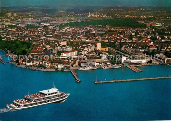 Friedrichshafen Bodensee Fliegeraufnahme mit Bodenseefähre