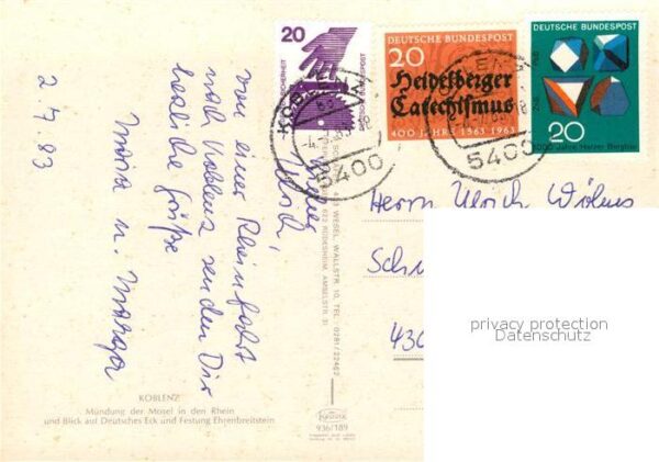 Koblenz Rhein Moselmündung mit Deutschem Eck und Fest – Bild 2