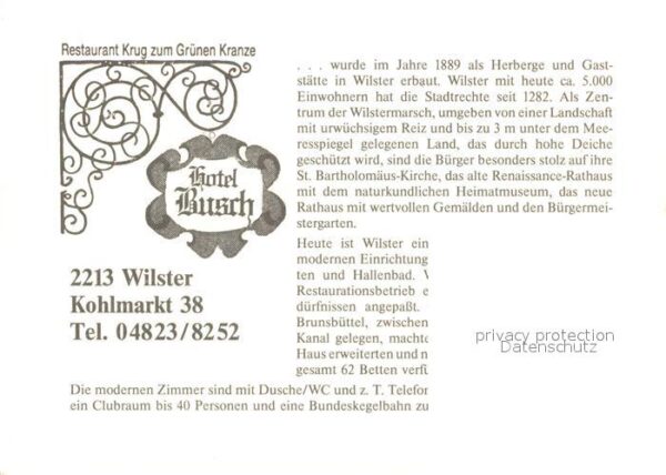 Wilster Hotel Busch Restaurant Kegelbahn – Bild 2