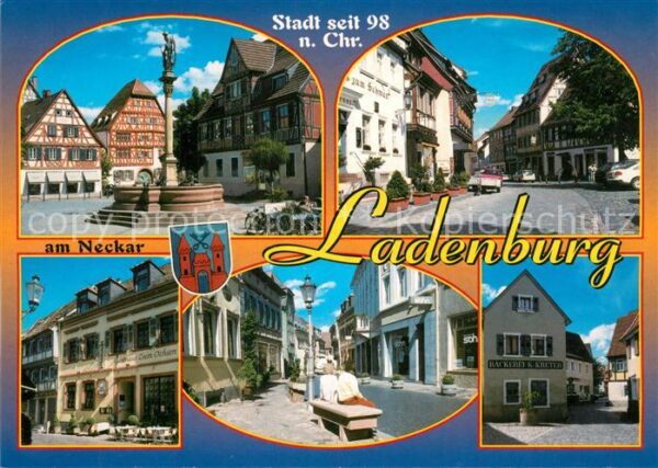 Ladenburg Altstadt Fachwerkhäuser Brunnen Gasse