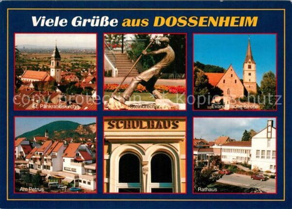 Dossenheim Kirche Steinbrecher Statue Schulhaus Ra