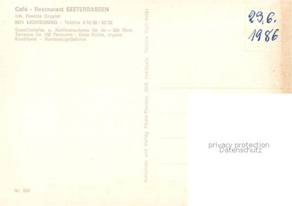 Lichtenberg Oberfranken Cafe Restaurant Seeterrassen Kegelbahn – Bild 2