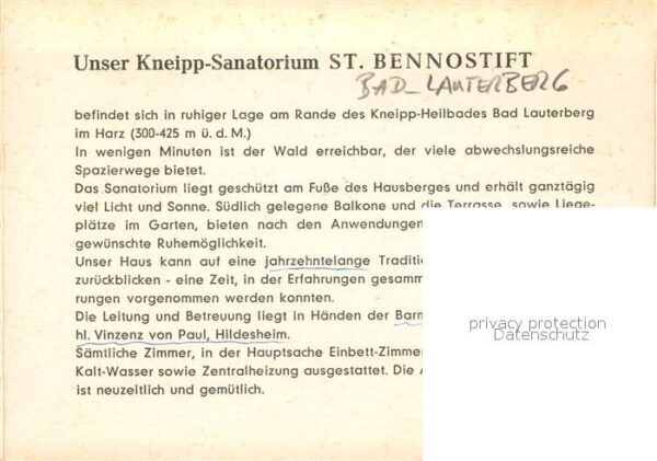 Bad Lauterberg Kneipp Sanatorium St Bennostift Kneippr – Bild 2