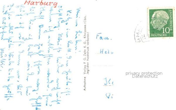 Marburg Lahn Uferpartie am Fluss Blick zum Schloss – Bild 2