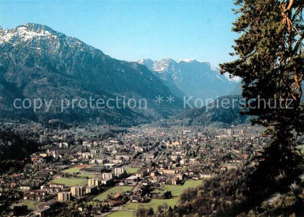 Bad Reichenhall Panorama Blick gegen Predigtstuhl und R