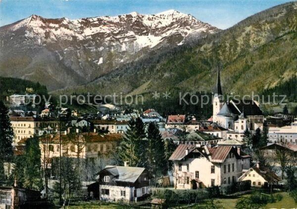 Bad Ischl Salzkammergut Ortsansicht mit Kirche Blick zum Zimnit