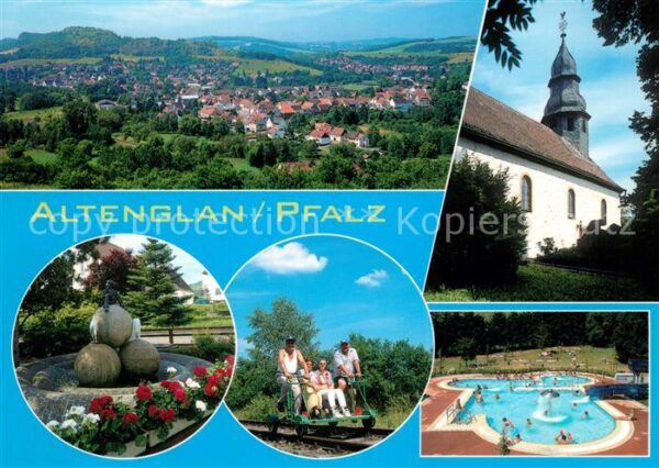 Altenglan Panorama Kirche Brunnen Freibad Draisin